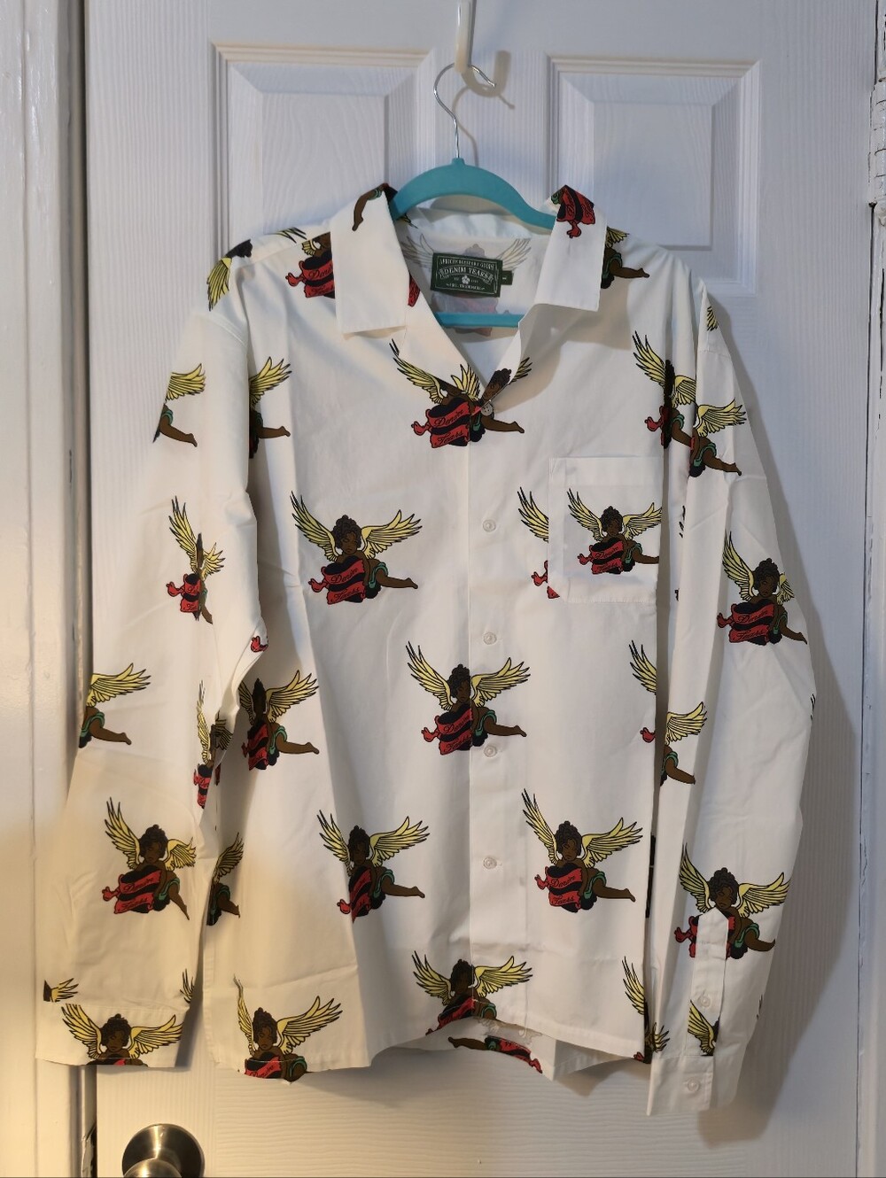 Denim Tears Allover Angel Button Up Shirt - SIZE LARGE